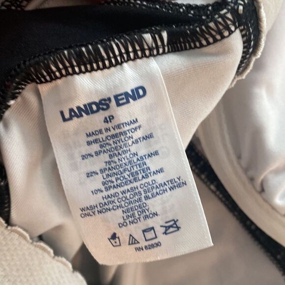 Lands’ End Black White Tankini Swimsuit Size 4P - Picture 13 of 13
